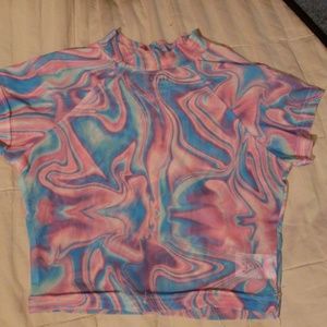 UNIF cropped acid wash cropped top